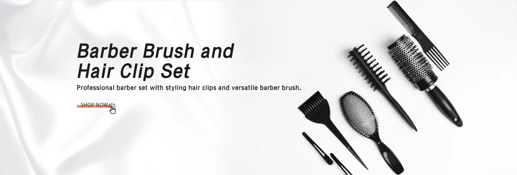 Barber Brush and Hair Clip Set