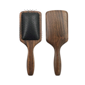Wooden paddle hair brush