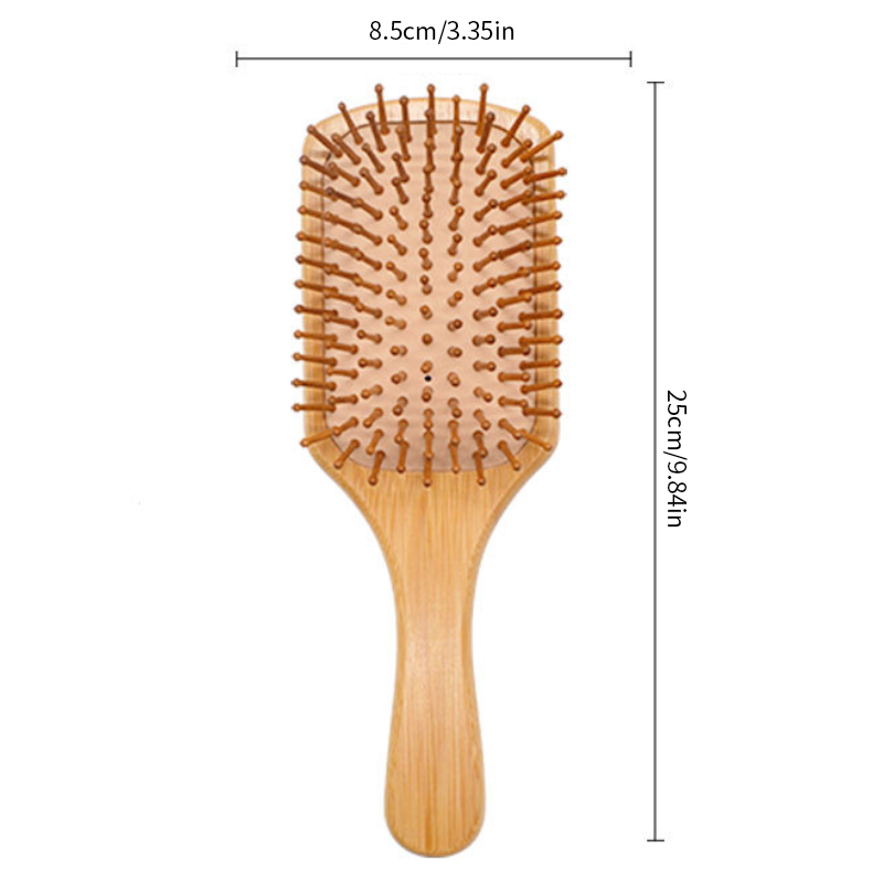 24cm Wide Tooth Detangling Hair Comb – Anti-Static Massage Brush For All Hair Types (Black/Pink)