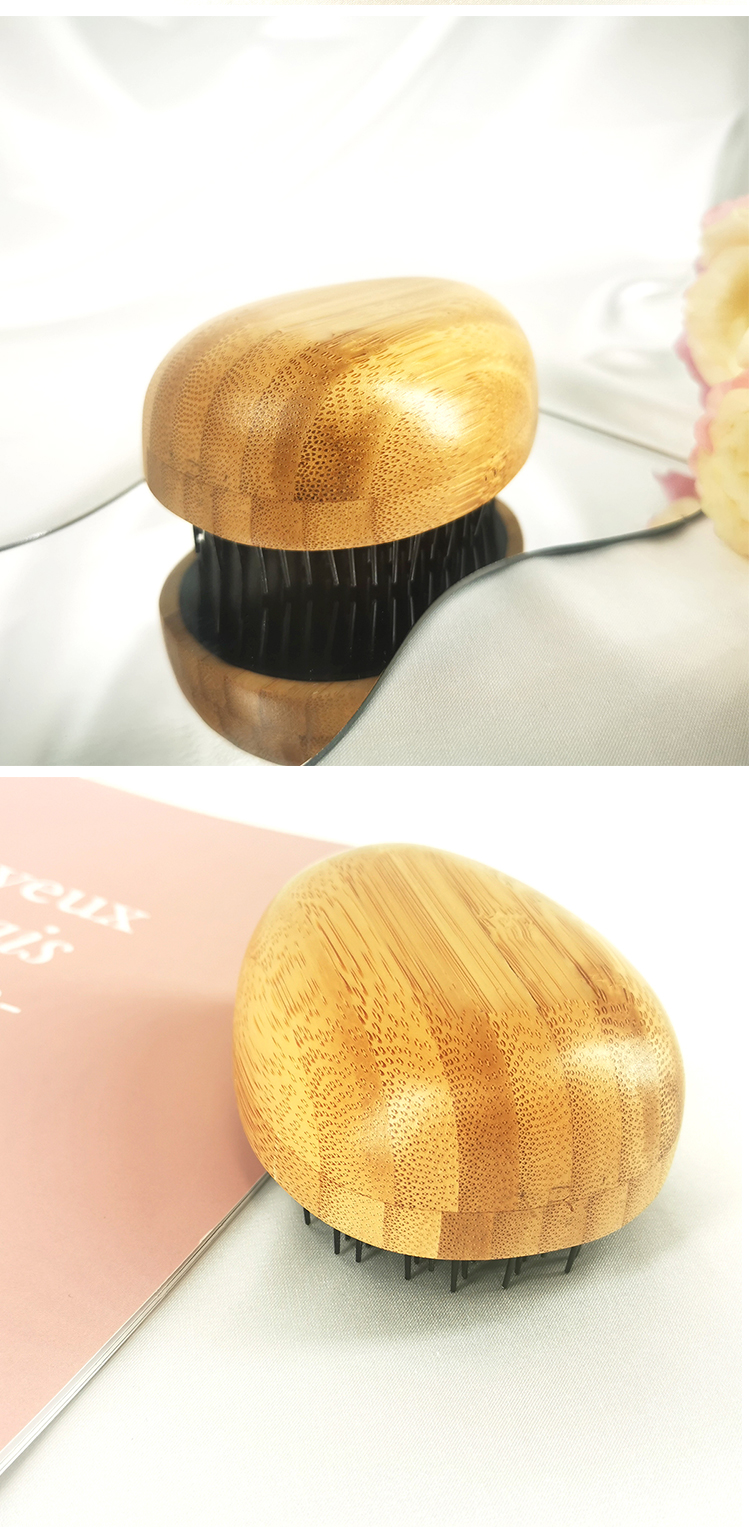 Egg Shape Wooden Hair Brush