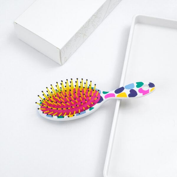 Colorful Hearts Paddle Hair Brush