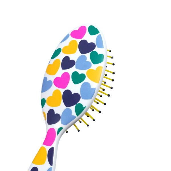 Colorful Hearts Paddle Hair Brush