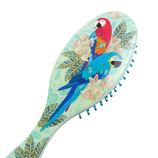 Parrot Pattern Paddle Hair Brush