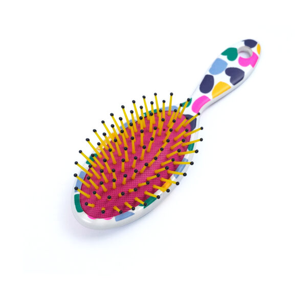 Colorful Hearts Paddle Hair Brush