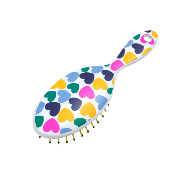 Colorful Hearts Paddle Hair Brush