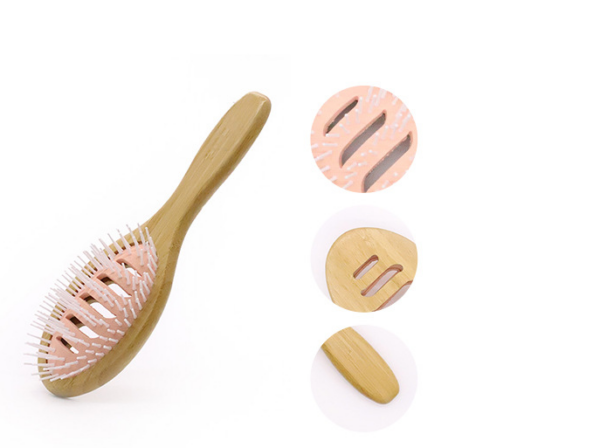 Wooden Hollow Paddle Hair Brush