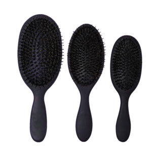 Black Boar Bristle Paddle Hair Brush
