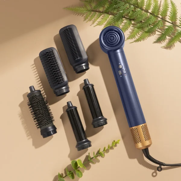 6-in-1 Professional Hair Styling Tool – Navy Gold Edition