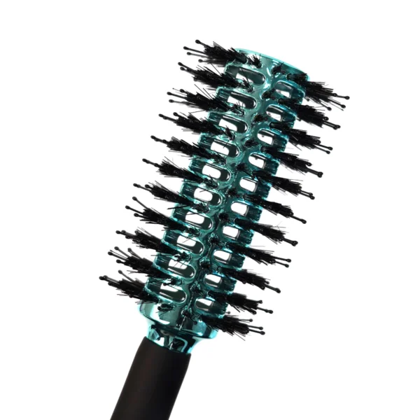 Ventilated Hollow Heat-Resistant Cyan Round Hair Brush Detangling Styling Tool for All Hair Types - Image 5