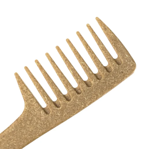 Wide-Tooth Eco-Friendly Coconut Fiber Plastic Hair Comb with Ergonomic Handle - Image 2