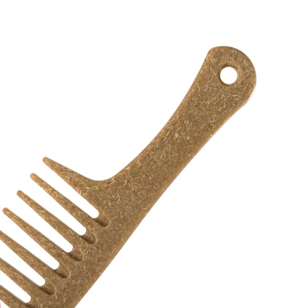 Wide-Tooth Eco-Friendly Coconut Fiber Plastic Hair Comb with Ergonomic Handle - Image 3