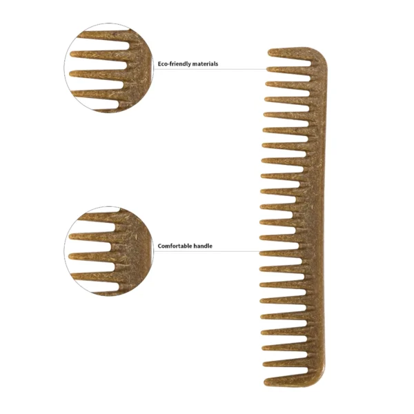 Fine-Tooth Coconut Fiber Plastic Barber Comb with Dual-Sided Teeth Design - Image 4
