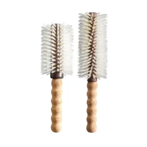 Cork-Handled Round Hair Brush