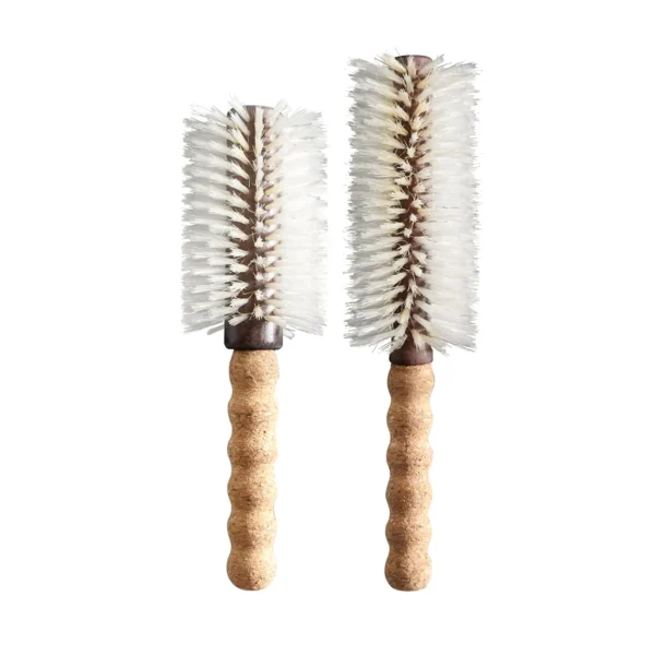 Cork-Handled Round Hair Brush