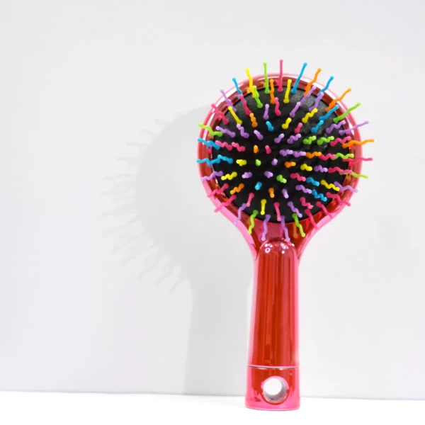 Rainbow Paddle Hair Brush with Integrated Mirror - Image 4