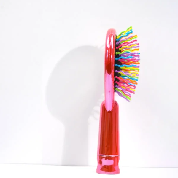 Rainbow Paddle Hair Brush with Integrated Mirror - Image 2