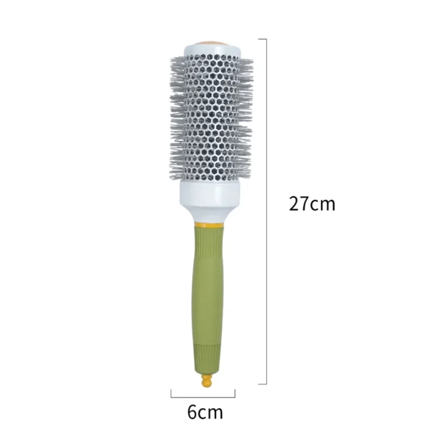 Green Handle White Vented Barrel Round Brush - Image 2