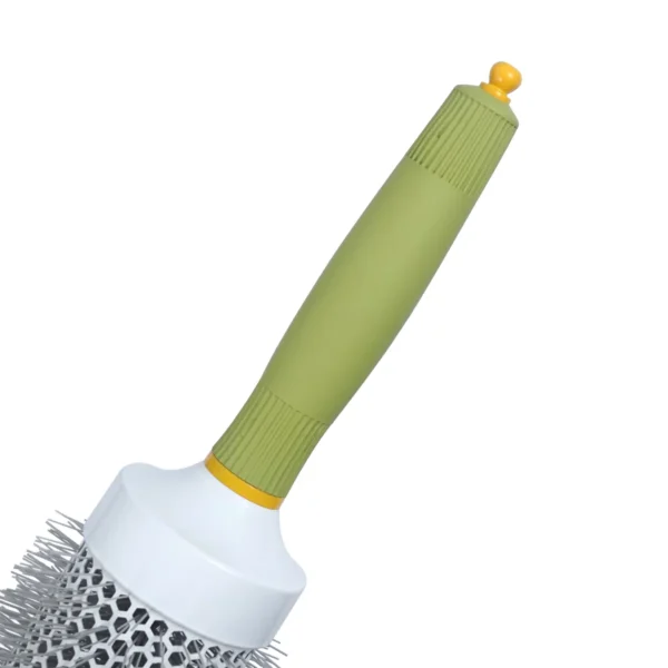 Green Handle White Vented Barrel Round Brush - Image 4