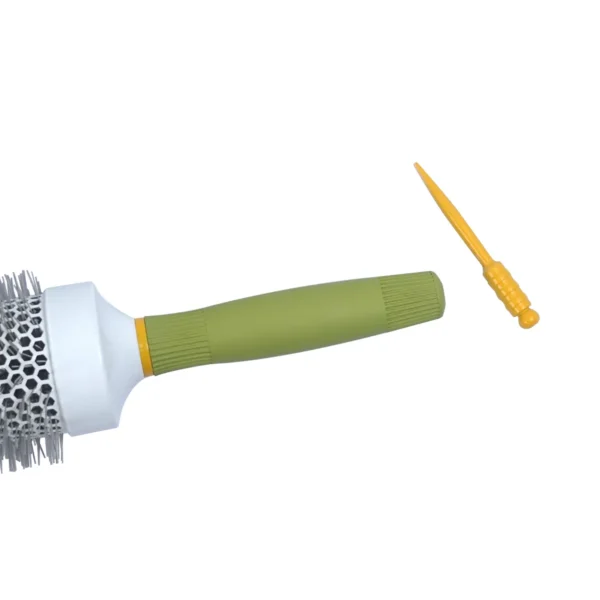 Green Handle White Vented Barrel Round Brush - Image 5