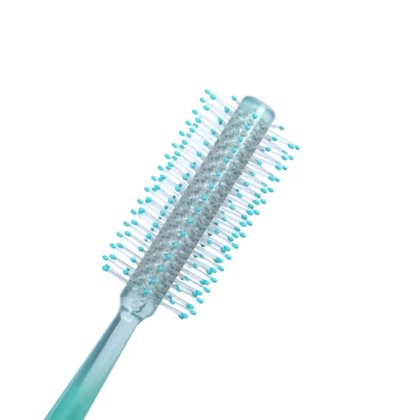 Jelly Colored Solid Barrel Round Brush Set with Purple Green and Blue Handles - Image 4