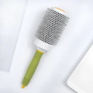 Green Handle White Vented Barrel Round Brush