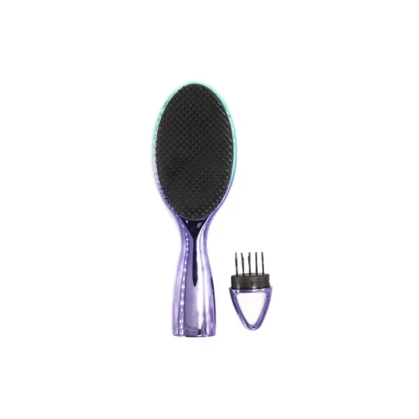 Vibrant Holographic Flat Paddle Straightening Brush with Detachable Multi-Tine Styling Tool - Image 3