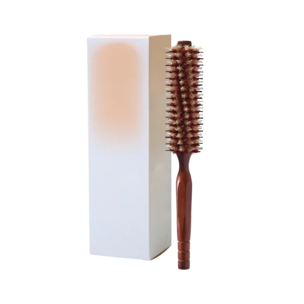 Hexagonal Solid Wood Handle Mixed Bristle Round Brush - Image 5