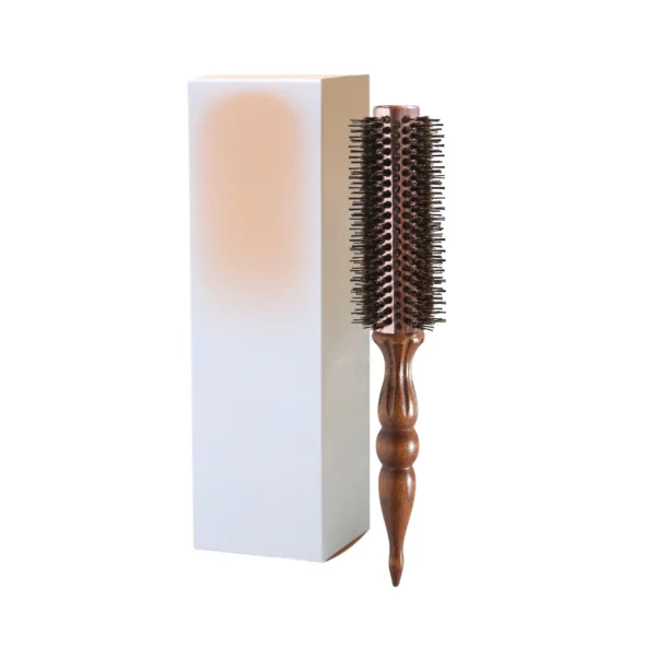 Wooden Ball Carved Handle Mixed Bristle Round Brush - Image 4