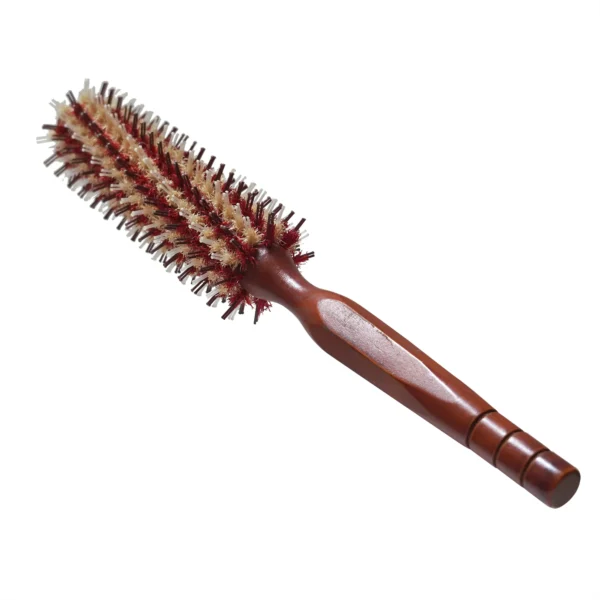 Hexagonal Solid Wood Handle Mixed Bristle Round Brush