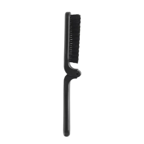 Black Bristle Folding Hair Brush with Ergonomic Handle and Travel Lock - Image 4
