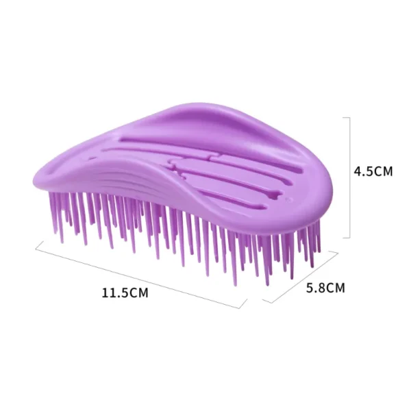 Long & Short-Tooth Hollow Shampoo Brush with Silicone Scalp Massager - Image 2
