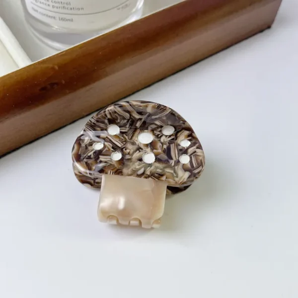 Diamond-Decorated Mushroom & Watermelon Cute Acetate Hair Claw - Image 2