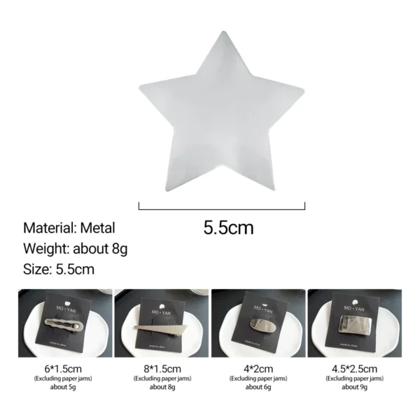 Silver Metal Hair Clips - Image 4