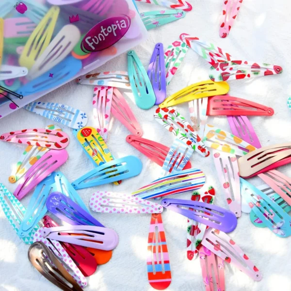 Vibrant 2-Inch Snap Hair Clips in Candy Colors - Image 2