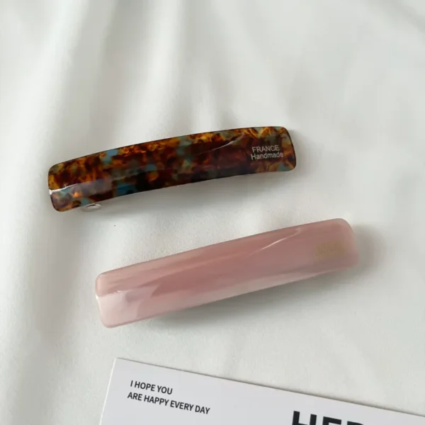 Stylish Spring Hair Clips in Acetate Single-Bar Design - Image 2