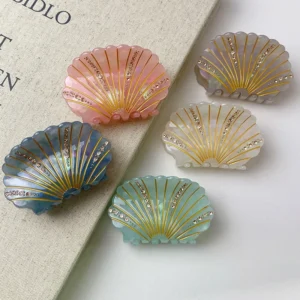 Diamond-Embellished Shell Acetate Hair Claw