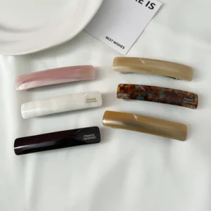 Stylish Spring Hair Clips in Acetate Single-Bar Design