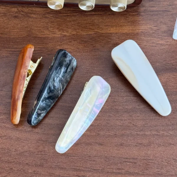 Teardrop Acetate Hair Clip with Mini Duckbill Design - Image 3
