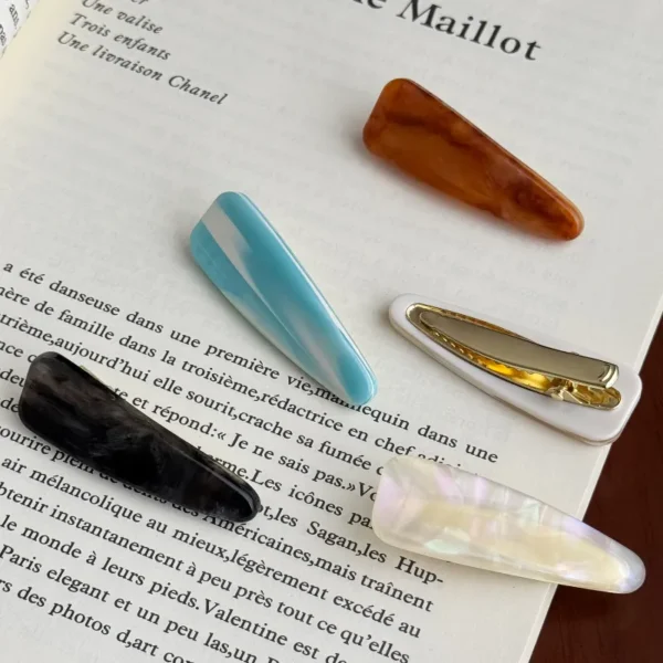 Teardrop Acetate Hair Clip with Mini Duckbill Design - Image 2