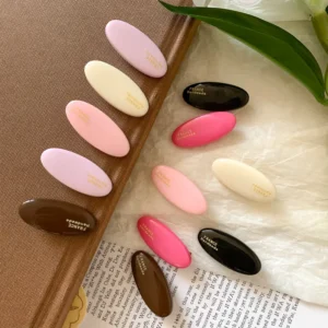Solid Color Round Hair Clip with Polished Finish