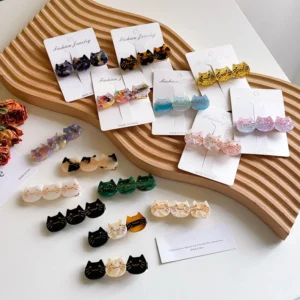 Triple Cat Acetate Hair Clip