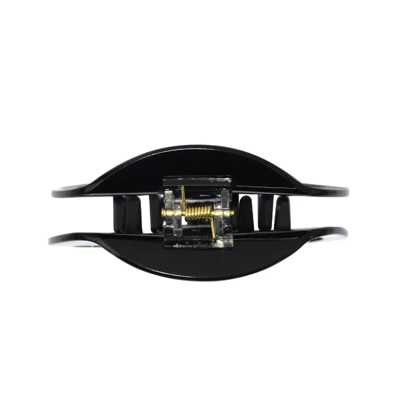 Elegant Glossy Black Crescent Hair Claw - Image 3