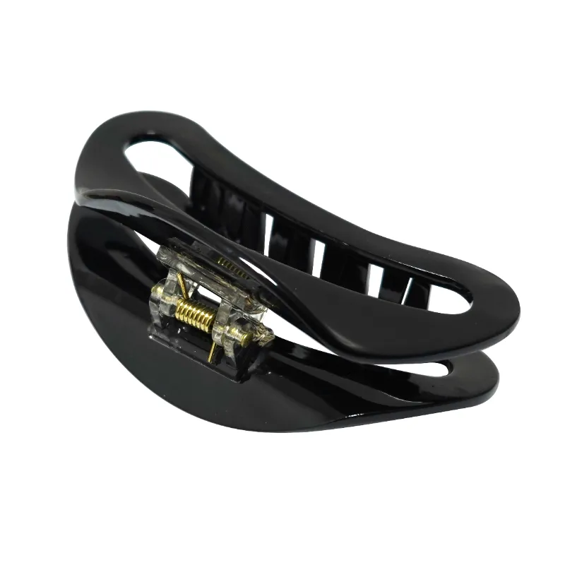 Elegant Glossy Black Crescent Hair Claw - Image 4
