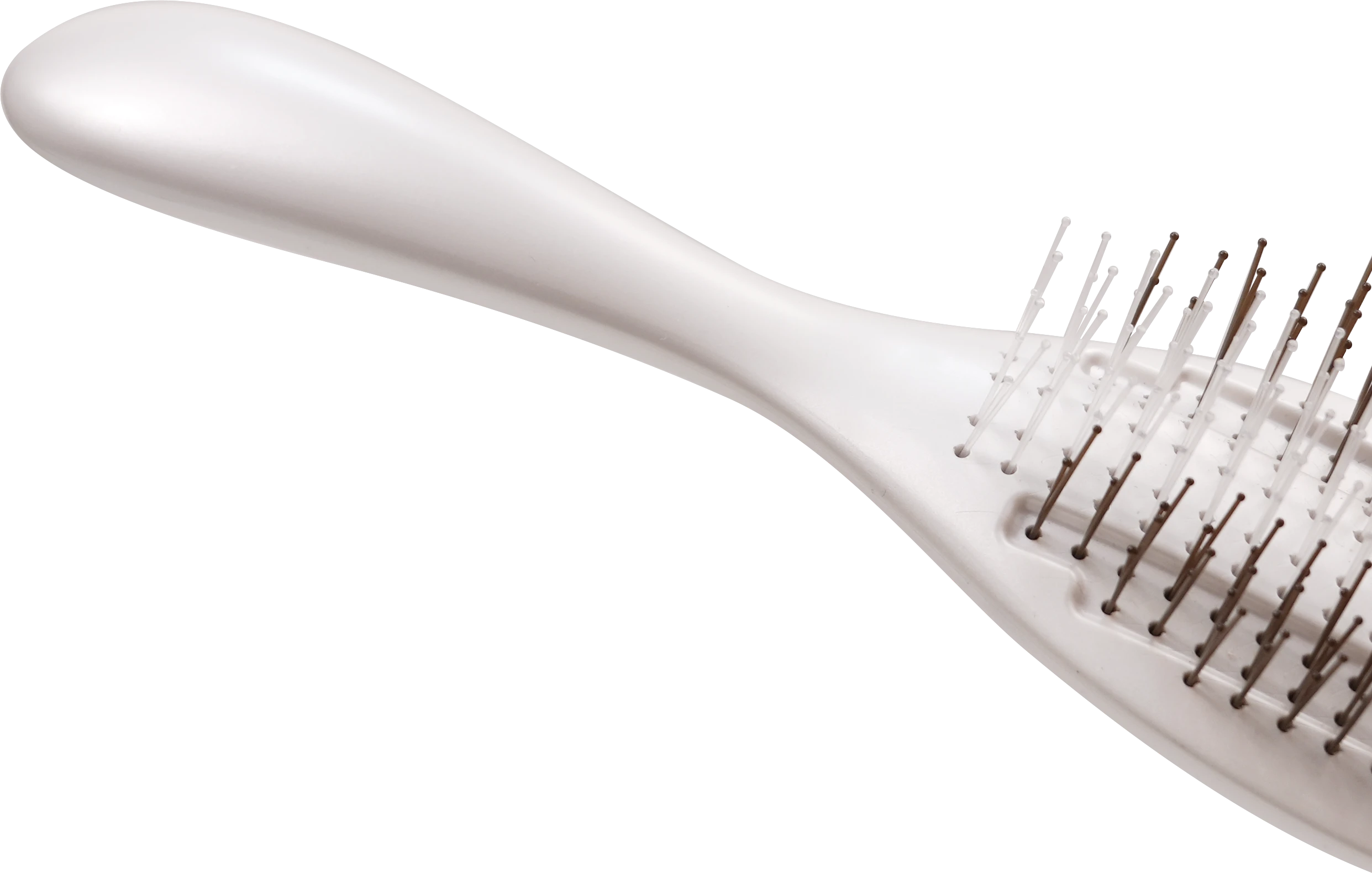 Premium Solid Pearlescent Paddle Hair Brush with Flexible Memory Bristles - Image 3