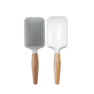 Matte White Wooden-Handled Paddle Hair Brush, 26x8cm