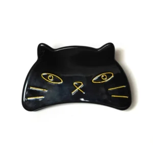 Novelty Animal Silhouette Acetate Hair Claw, Blue Marbled and Solid Black