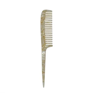 Pearlescent Cream Acetate Tail Comb, 20.5x3.2cm