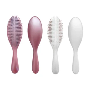 Premium Solid Pearlescent Paddle Hair Brush with Flexible Memory Bristles