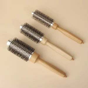 Thermal Vented Wooden-handled round hair brush, Available in Multiple Sizes