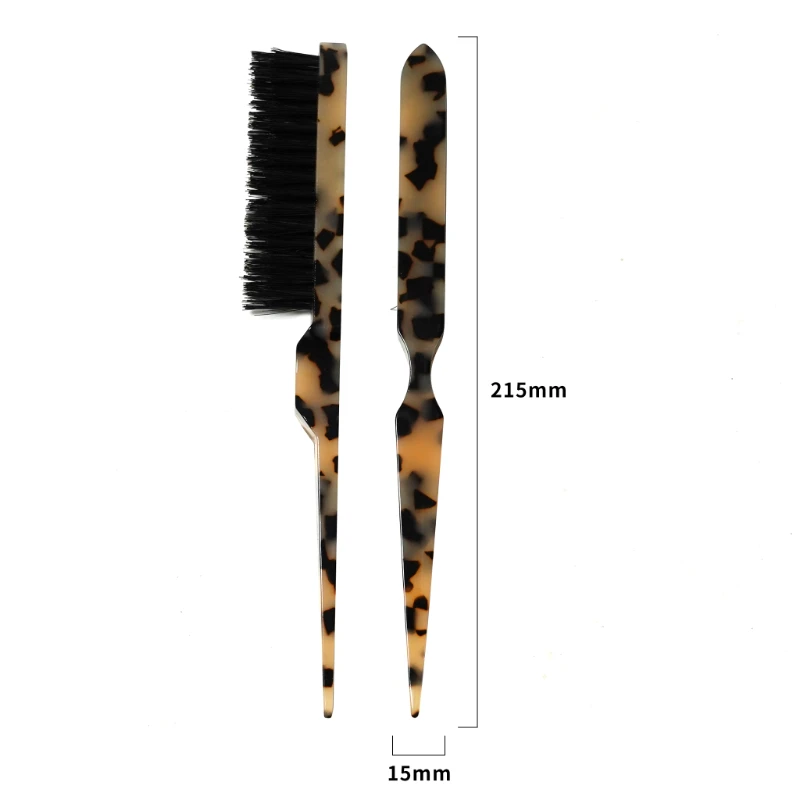 Classic Tortoiseshell Acetate Rat Tail Edge Brush, 215x15mm - Image 2